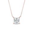 LAB GROWN PRINCESS DIAMOND NECKLACE IN ROSE GOLD - DIAMOND NECKLACES - NECKLACES