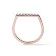 ROSE GOLD FLAT TOP PINKIE RING WITH A ROW OF DIAMONDS - DIAMOND RINGS - 