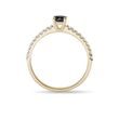 BLACK DIAMOND RING IN 14K YELLOW GOLD - FANCY DIAMOND ENGAGEMENT RINGS - ENGAGEMENT RINGS