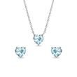 TOPAZ HEART EARRINGS AND NECKLACE SET - JEWELRY SETS - FINE JEWELRY