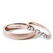 HIS AND HERS DIAMOND AND STARDUST FINISH ROSE GOLD WEDDING RING SET - ROSE GOLD WEDDING SETS - WEDDING RINGS