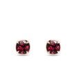 BOUCLES D'OREILLES EN OR ROSE AVEC RHODOLITES - BOUCLES D'OREILLES AVEC GEMMES - BOUCLES D'OREILLES