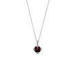 ROUND GARNET NECKLACE IN WHITE GOLD - GARNET NECKLACES - NECKLACES