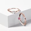 RING IN ROSE GOLD WITH TOURMALINE AND DIAMONDS - TOURMALINE RINGS - RINGS
