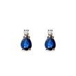 TEARDROP SAPPHIRE AND DIAMOND EARRINGS IN GOLD - SAPPHIRE EARRINGS - EARRINGS