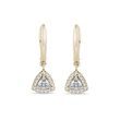 BOUCLES D'OREILLES EN OR JAUNE AVEC DIAMANTS TAILLE TRILLION - BOUCLES D'OREILLES EN DIAMANT - BOUCLES D'OREILLES