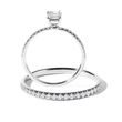 KIT BAGUES DE LA MARIÉE EN OR BLANC AVEC DIAMANTS - BAGUE DE FIANÇAILLES ET ALLIANCE ASSORTIES - BAGUES DE FIANÇAILLES