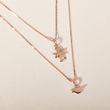 ROSE GOLD DIAMOND CHILDREN'S ANGEL PENDANT - PENDANTS - NECKLACES