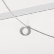 PENDENTIF ROND EN OR BLANC ET DIAMANT - COLLIERS AVEC DIAMANTS - COLLIERS