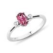 TOURMALINE AND BEZEL DIAMOND WHITE GOLD RING - TOURMALINE RINGS - RINGS