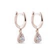 BOUCLES D'OREILLES EN OR ROSE AVEC DIAMANTS TAILLE TRILLION - BOUCLES D'OREILLES EN DIAMANT - BOUCLES D'OREILLES