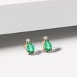 GOLD EARRINGS WITH EMERALDS AND DIAMONDS - EMERALD EARRINGS - EARRINGS