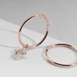 ANNEAUX D'OREILLES EN OR ROSE AVEC CROIX EN DIAMANT - BOUCLES D'OREILLES EN DIAMANT - BOUCLES D'OREILLES