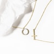 DIAMOND CIRCLE NECKLACE IN YELLOW GOLD - DIAMOND NECKLACES - 