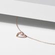 PINK SAPPHIRE HEART NECKLACE IN ROSE GOLD - SAPPHIRE NECKLACES - NECKLACES