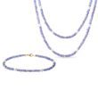 TANZANITE AND PEARL JEWELLERY SET IN YELLOW GOLD - JEWELLERY SETS - FINE JEWELLERY