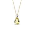 DIAMOND AND LEMON QUARTZ NECKLACE IN YELLOW GOLD - GEMSTONE NECKLACES - NECKLACES