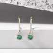 EMERALD AND DIAMOND EARRINGS IN YELLOW GOLD - EMERALD EARRINGS - EARRINGS