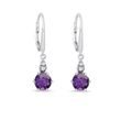 Purple Amethyst and Diamond White Gold Earrings