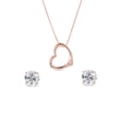 DIAMOND HEART EARRING AND PENDANT SET IN ROSE GOLD - JEWELLERY SETS - FINE JEWELLERY