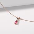 TOURMALINE AND DIAMOND PENDANT IN ROSE GOLD - TOURMALINE NECKLACES - NECKLACES