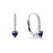 BOUCLES D'OREILLES EN OR BLANC, DIAMANTS ET SAPHIRS CŒUR - BOUCLES D'OREILLES EN SAPHIR - BOUCLES D'OREILLES