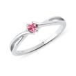 Pink sapphire ring in white gold