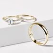 GOLD WEDDING RING SET WITH DIAMOND HALF ETERNITY RING - YELLOW GOLD WEDDING SETS - WEDDING RINGS