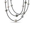 COLLIER EN SPINELLES FACETTÉES ET PERLES DE TAHITI - COLLIERS AVEC MINÉRAUX - COLLIERS