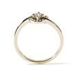 CHAMPAGNE AND WHITE DIAMOND HEART RING IN YELLOW GOLD - FANCY DIAMOND ENGAGEMENT RINGS - ENGAGEMENT RINGS