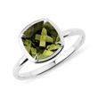RING WITH MOLDAVITE IN WHITE GOLD - MOLDAVITE RINGS{% if category.pathNames[0] != product.category.name %} - {% endif %}