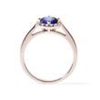 ROSE GOLD RING WITH SAPPHIRE AND DIAMONDS - SAPPHIRE RINGS - 