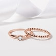 ROSE GOLD RING WITH A DIAMOND - SOLITAIRE ENGAGEMENT RINGS - 