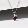 Garnet and diamond necklace in white gold
