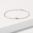 BRACELET EN OR ROSE AVEC SAPHIR ROSE - BRACELETS AVEC GEMMES - BRACELETS