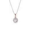 DIAMOND NECKLACE IN ROSE GOLD HALO STYLE - DIAMOND NECKLACES - NECKLACES