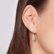 Boucles d'oreilles en or blanc avec aigue-marine et diamants