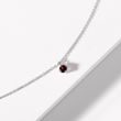 ROUND GARNET NECKLACE IN WHITE GOLD - GARNET NECKLACES - NECKLACES