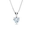 AQUAMARINE HEART NECKLACE IN WHITE GOLD - AQUAMARINE NECKLACES - NECKLACES