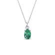 Emerald and Diamond White Gold Necklace