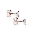 BOUCLES D'OREILLES EN OR ROSE AVEC DIAMANTS - PUCES D'OREILLES EN DIAMANT - BOUCLES D'OREILLES