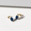 WHITE 14K GOLD WITH SAPPHIRES AND DIAMONDS - SAPPHIRE EARRINGS - EARRINGS