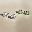 GREEN DIAMOND EARRINGS IN 14K WHITE GOLD - DIAMOND STUD EARRINGS - EARRINGS
