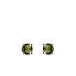 MOLDAVITE STUDS IN 14K YELLOW GOLD - MOLDAVITE EARRINGS - EARRINGS