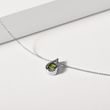 HALSKETTE MIT MOLDAVITANHÄNGER IN WEISSGOLD - KETTEN MIT MOLDAVIT - KETTEN