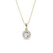 DIAMOND HALO NECKLACE IN YELLOW GOLD - DIAMOND NECKLACES - NECKLACES