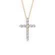 DIAMOND PENDANT CROSS IN YELLOW GOLD - DIAMOND NECKLACES - NECKLACES