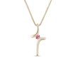 PINK SAPPHIRE CROSS NECKLACE IN GOLD - SAPPHIRE NECKLACES - NECKLACES
