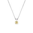COLLIER EN OR BLANC AVEC BRILLANT JAUNE - COLLIERS AVEC DIAMANTS - COLLIERS