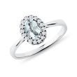 BAGUE EN OR BLANC AVEC AIGUE-MARINE ET BRILLANTS - BAGUES EN AIGUE-MARINE - BAGUES